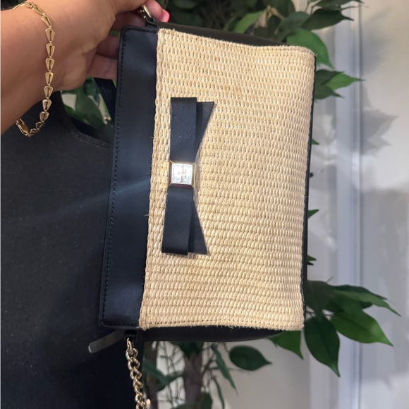 Kate Spade New York Montford Park Straw & Black w/ Gold Crossbody Bag / Purse - Picture 10 of 16